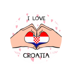I Love Croatia Heart Hand Sticker