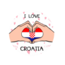 I Love Croatia Heart Hand Sticker