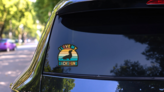 I Love Dachshund Sticker on a Rear Car Window (New) example