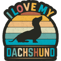 I Love Dachshund Sticker