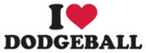 I Love Dodgeball Lettering Sticker