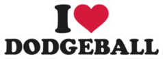I Love Dodgeball Lettering Sticker