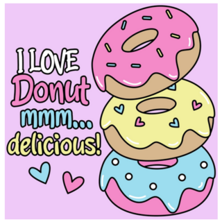 I Love Donuts Mmm Delicious Sticker