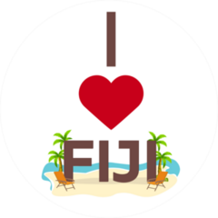 I Love Fiji Beach Sticker