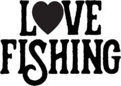 I Love Fishing Text Sticker