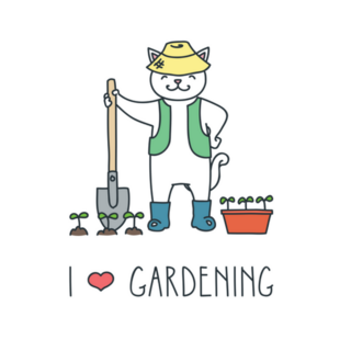 I Love Gardening Doodle Illustration Sticker