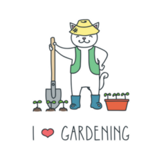 I Love Gardening Doodle Illustration Sticker