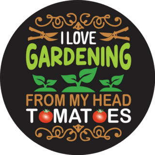 I Love Gardening From My Head Tomatoes Sticker
