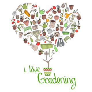 I Love Gardening Illustration Sticker