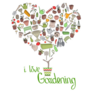 I Love Gardening Illustration Sticker