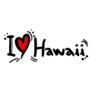 I Love Hawaii Lettering Sticker