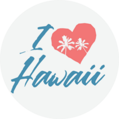 I Love Hawaii Typography Palm Tree Sticker