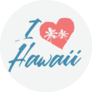 I Love Hawaii Typography Palm Tree Sticker