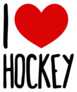 I Love Hockey Lettering and Heart Sticker