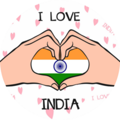 I Love India Heart Hand Gesture Sticker