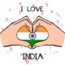 I Love India Heart Hand Gesture Sticker