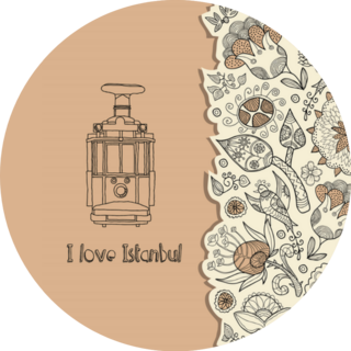 I Love Istanbul Turkey Beautiful Illustration Sticker