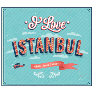 I Love Istanbul - Turkey Greeting Card Illustration Sticker