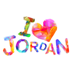 I Love Jordan Colorful Lettering Sticker
