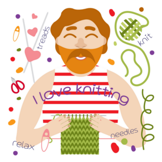 I Love Knitting Happy Hobby Sticker
