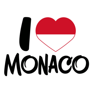 I Love Monaco Text Sticker
