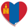I Love Mongolia Flag Heart On Pink Sticker