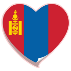 I Love Mongolia Flag Heart On Pink Sticker