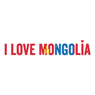 I Love Mongolia Typography Sticker