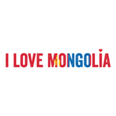 I Love Mongolia Typography Sticker