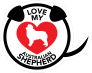 I Love My Australian Shepherd Puppy Heart Circle With Tail Stic