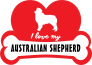 I Love My Australian Shepherd Sticker
