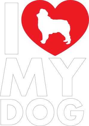 I Love My Australian Shepherd Text With Heart Sticker