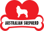 I Love My Australian Shepherd With Dog Bone And Heart Sticker