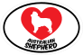 I Love My Australian Shepherd With Heart Oval Sticker