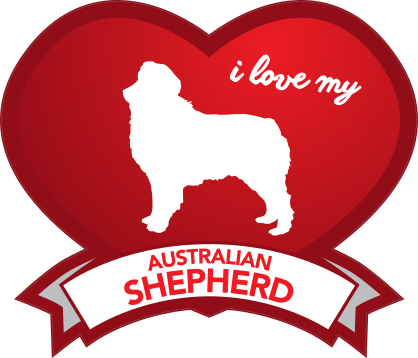 I Love My Australian Shepherd With Shaded Heart Sticker