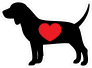 I Love My Beagle Silhouette With Heart Sticker