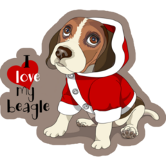 I Love My Beagle Sticker
