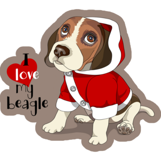 I Love My Beagle Sticker