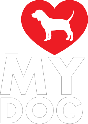 I Love My Beagle Text With Heart Sticker