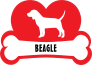 I Love My Beagle With Dog Bone And Heart Sticker