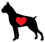 I Love My Boxer Silhouette With Heart Sticker