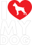 I Love My Boxer Text With Heart Sticker