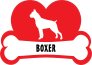 I Love My Boxer With Dog Bone And Heart Sticker