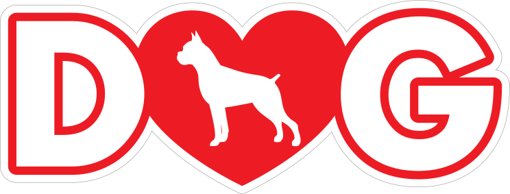 I Love My Boxer With Heart For Letter O Sticker