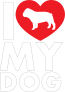 I Love My Bulldog Text With Heart Sticker