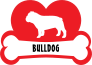I Love My Bulldog With Dog Bone And Heart Sticker