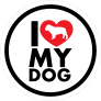 I Love My Bulldog With Heart Circle Sticker