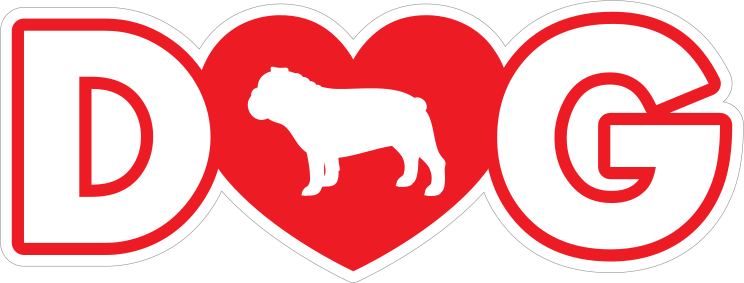 I Love My Bulldog With Heart For Letter O Sticker