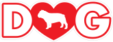 I Love My Bulldog With Heart For Letter O Sticker