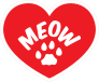 I Love My Cat Heart With Meow And Paw Sticker